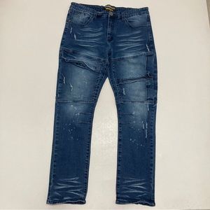 Caliber Cdmg & Co Aficionados Moto Cargo Jeans Mens Size 38x32